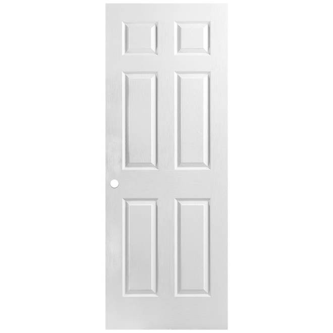 24-in x 80-in 6-Panel Textured Primed Pre-Machined Interior Door