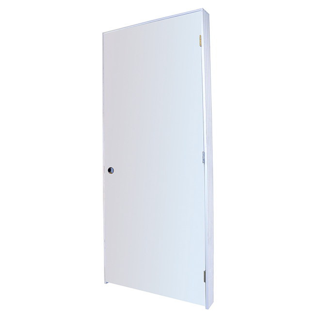30-in x 80-in Hardboard Left-Hand Primed Pre-Hung Interior Door