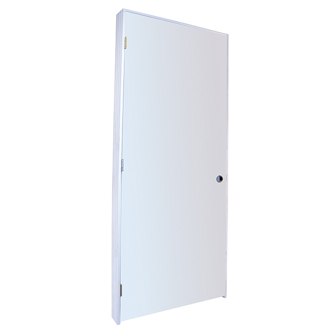30-in x 80-in Hardboard Right-Hand Primed Pre-Hung Interior Door