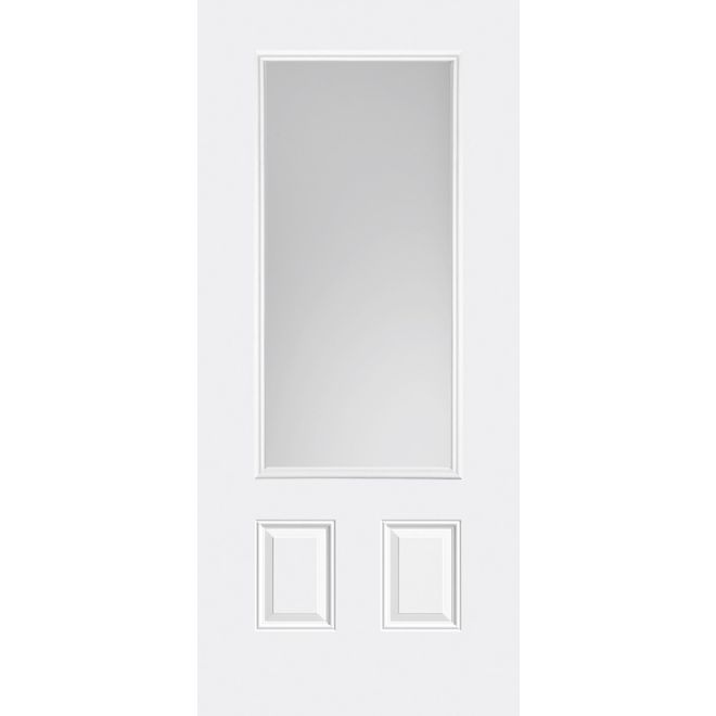 Metrie 36 x 80-in Steel 3/4-Lite Pearl Exterior Door with Left-Hand Inswing - 2 Panels