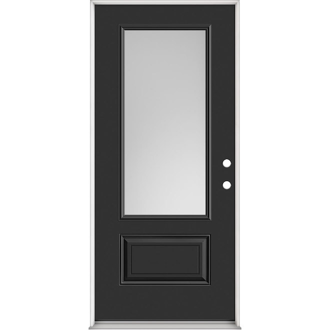 Metrie Exterior Steel Door with 3/4 Lite Lefthand Swing 36 x 80-in - Black
