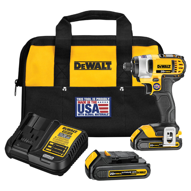 DEWALT Impact Driver Kit - Lithium Ion - 1/4-in - 20 V