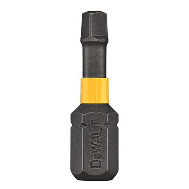 DEWALT FlexTorq Magnetic Screw Square-Head Impact Drill Bits - #1 x 1-in L - Hex Shank - Black - 2 Per Pack
