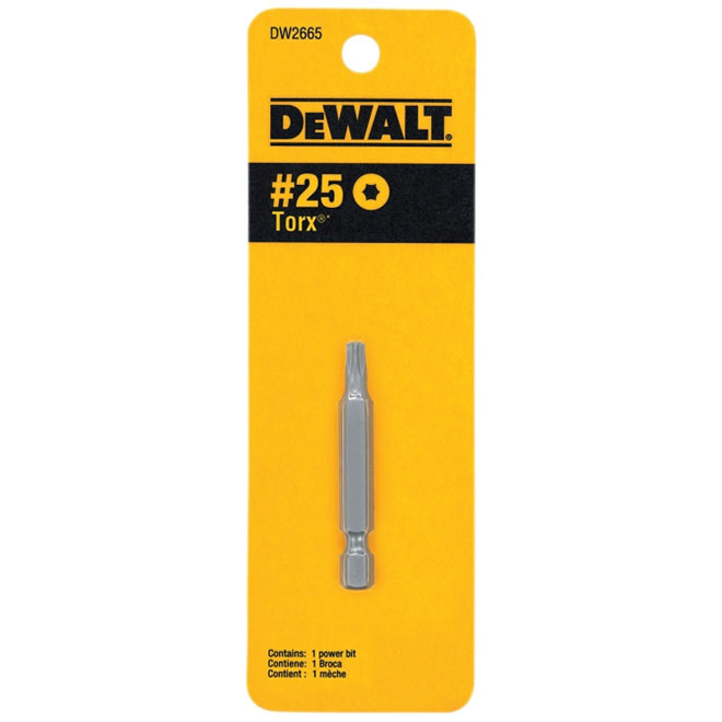 DEWALT Torx Screwdriver Power Bit - Alloy Steel - 1/4-in Hex - Shank T25 2-in