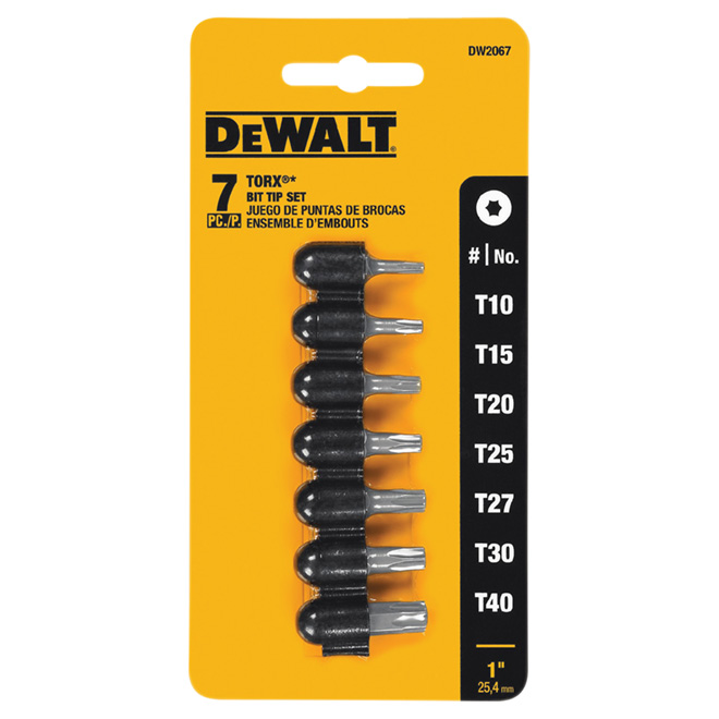 DEWALT 7-Piece Torx Screwdriver Bit Set - S2 Modified Steel - Extra Strength - Various Sizes