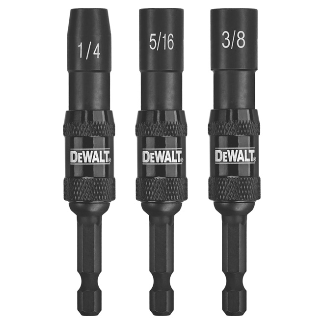 DEWALT 3-Piece Steel Hex Shank Screwdriver Bit Set - Impact Ready - 1/4-in Shank - 3 1/2-in L
