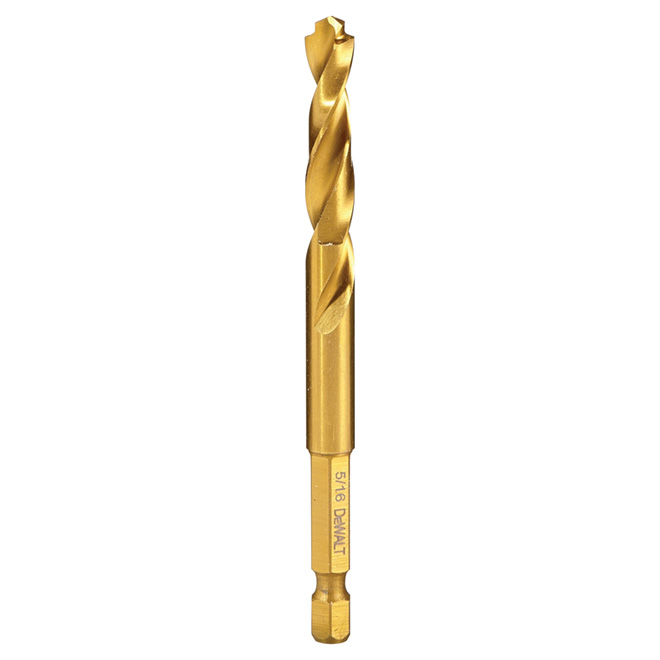 DEWALT Impact Ready Titanium Drill Bit - 5/16-in Dia - Pilot Point - Hex Shank