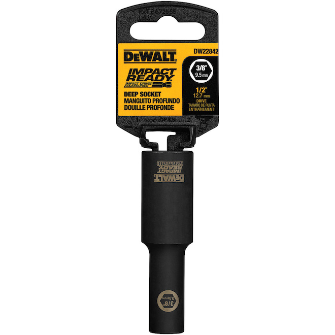 DEWALT IMPACT READY 1/2-in Drive 6-Point Standard 3/8-in Deep Socket