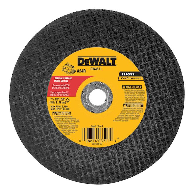 DEWALT 7-in x 1/8-in x 5/8-in Abrasive Metal-Cutting Saw Blade