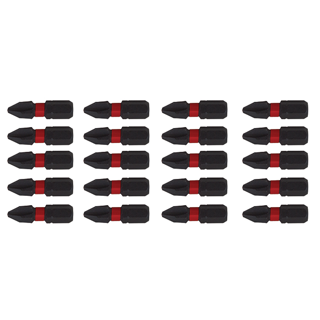 CRAFTSMAN Impact Rated Screwdriver Bit - Phillips #2 - 1-in - Pack of 20