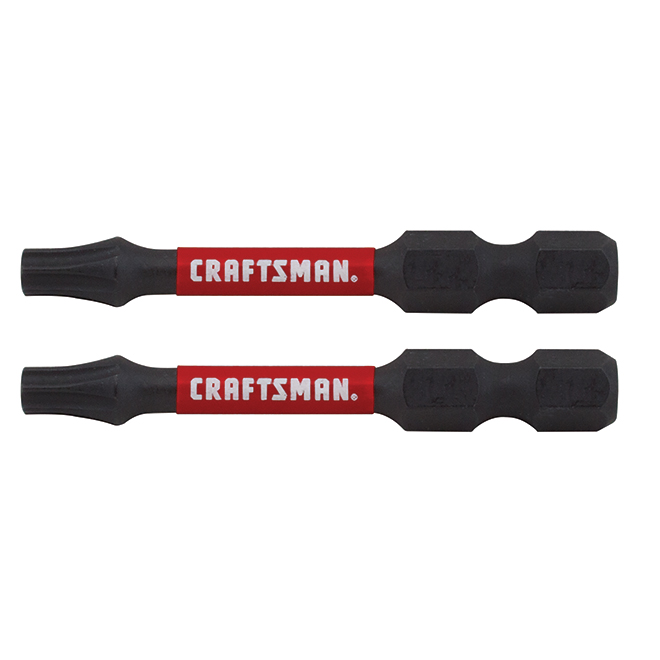 CRAFTSMAN Impact Rated Torx Screwdriver Bit - 2-in - Black Oxide S2 Steel - Pack of 2