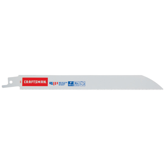 CRAFTSMAN Reciprocating Cutting Blade - Bi-Metal - 8-in L - 18 TPI - 1 Per Pack
