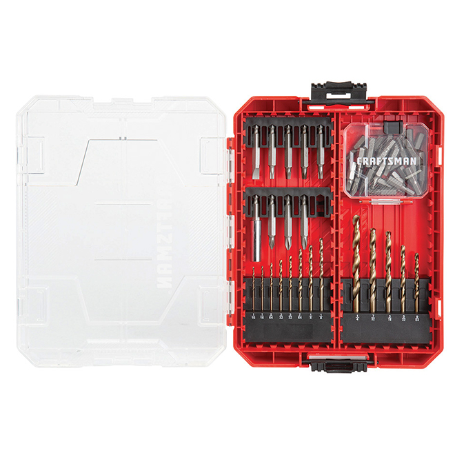 CRAFTSMAN Drill and Drive Bit Set - 53 Pieces - Shock-Resistant Steel - Assorted Types - Hard Protective Case