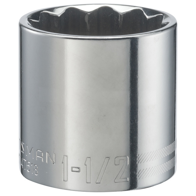 CRAFTSMAN 12-Point SAE Socket - Steel - 1/2-in Drive x 1.5-in