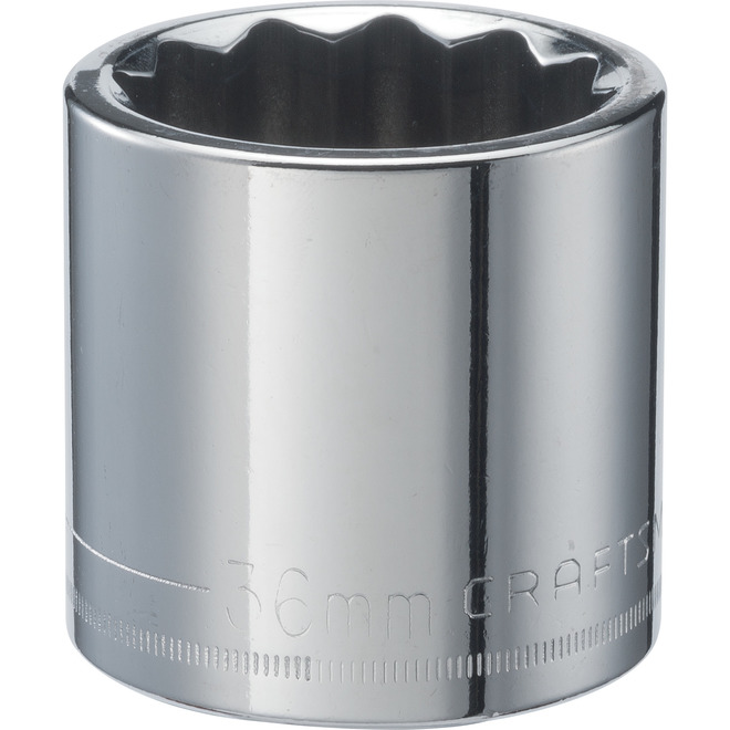 CRAFTSMAN 12-Point Socket - Steel - 36 mm x 1/2-in Drive