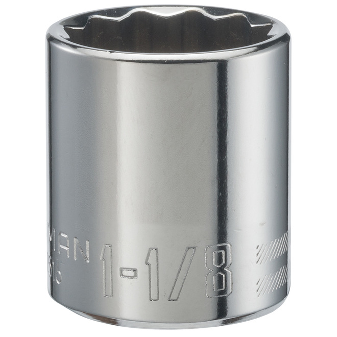CRAFTSMAN SAE 12-Point Shallow Socket - Steel - Drive 1 1/8-in x 1/2-in