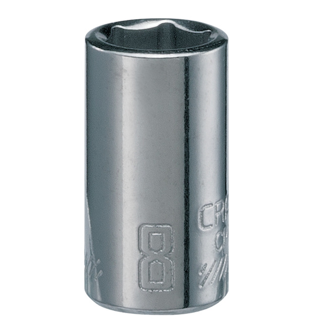 CRAFTSMAN 6-Point Shallow Socket - Steel - Drive 8 mm x 1/4-in