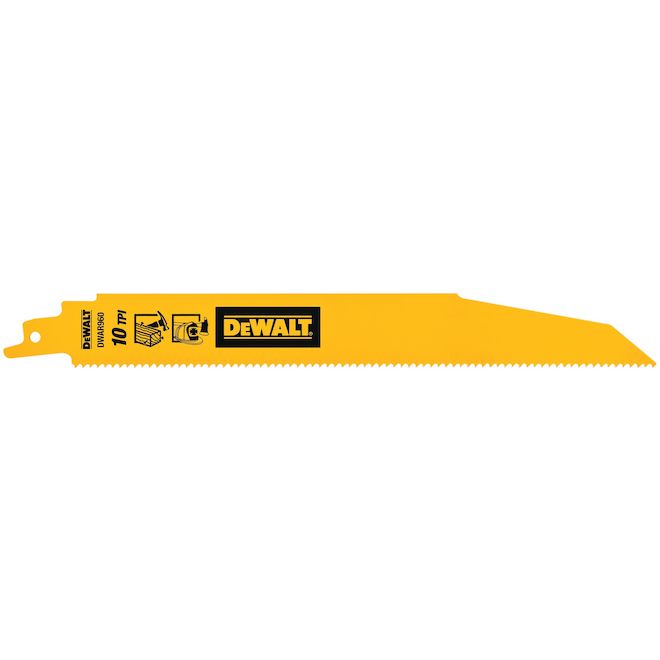 DEWALT Reciprocating Saw Blades 9-in Bi-Metal 10 Teeth - Pack of 5