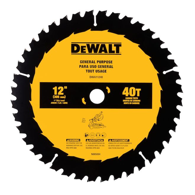 DEWALT 1-Pack 12-in 40-Tooth Dry Cut Only Standard Tooth Circular Saw Blade