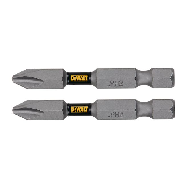 DEWALT Tough Grip - 2-Piece - 2-in - #2 - Phillips Head - Steel - Hex Shank Screwdriver Bit
