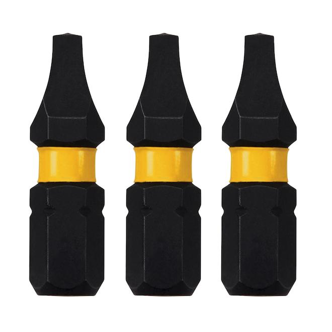 DEWALT Flextorq 3-Piece 1/4-in x 1-in Square/Robertson Impact Driver Bit
