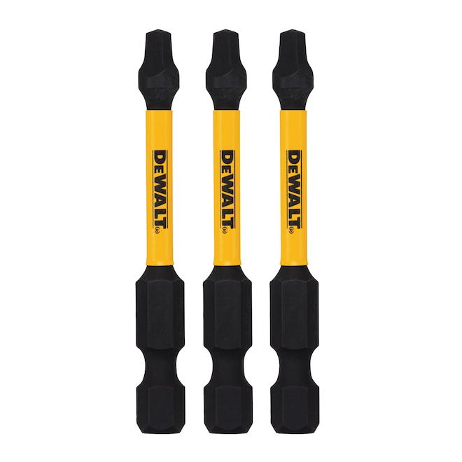 DEWALT Flextorq 3-Piece 1/4-in x 2-in Square/Robertson Impact Driver Bit
