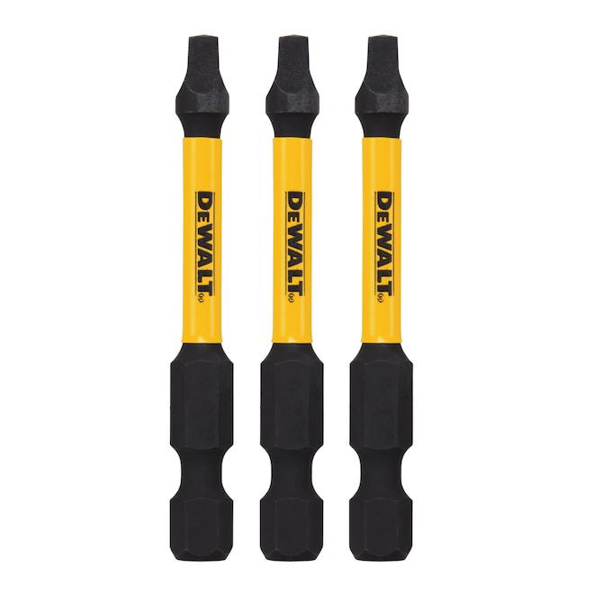 DEWALT Flextorq 3-Piece 1/4-in x 2-in Square/Robertson Impact Driver Bit