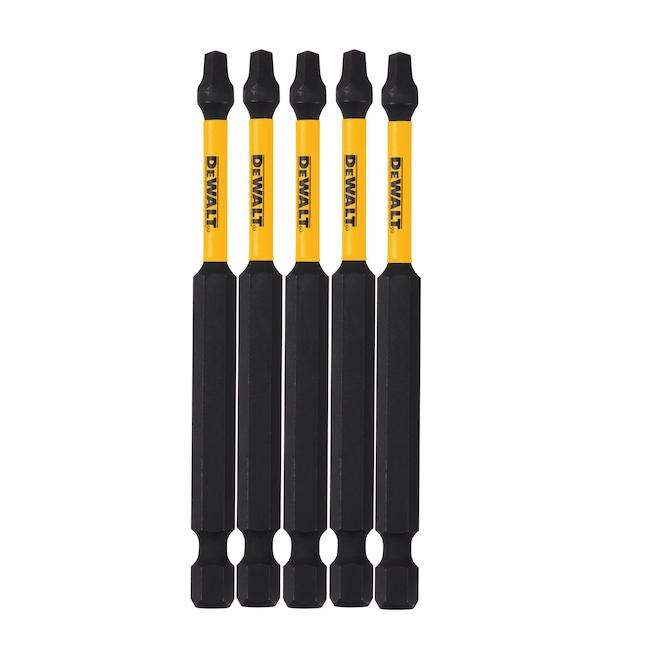 DEWALT Flextorq 5-Piece 1/4-in x 3-1/2-in Square/Robertson Impact Driver Bit