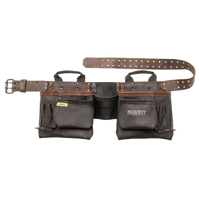 DEWALT Leather Tool Apron for Carpenter 2 Carrying Handles and 6 Pockets