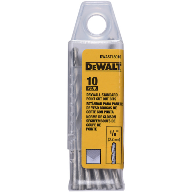 DEWALT 10-Pack 1/8-in Steel Drywall Bits