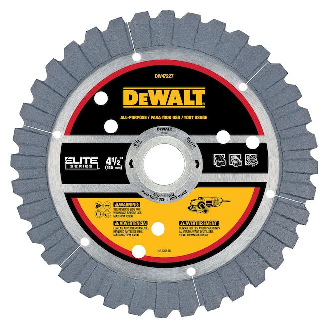 DEWALT ELITE Series Diamond Blade for Angle Grinders - 4 1/2-in