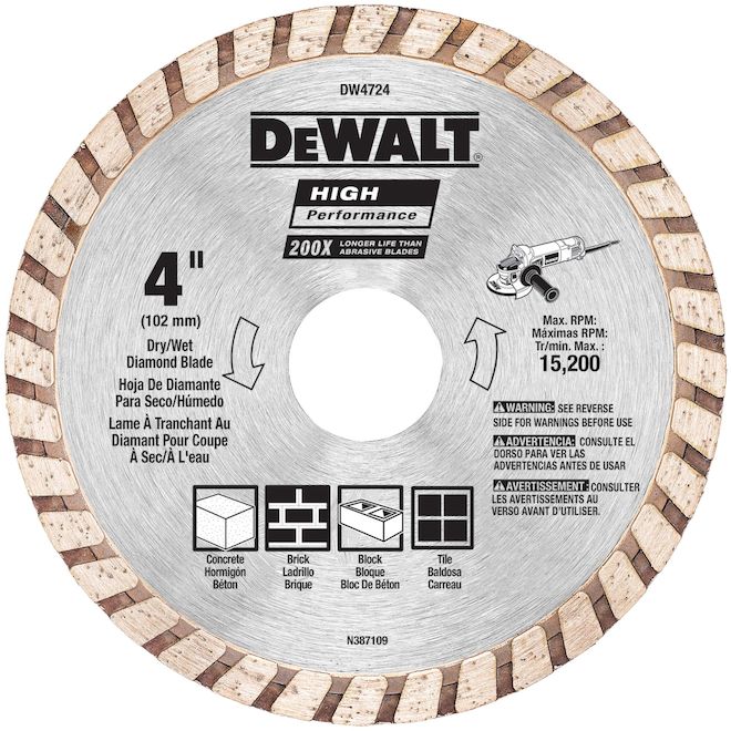 DEWALT High Performance Diamond Blade for Angle Grinders - 4-in