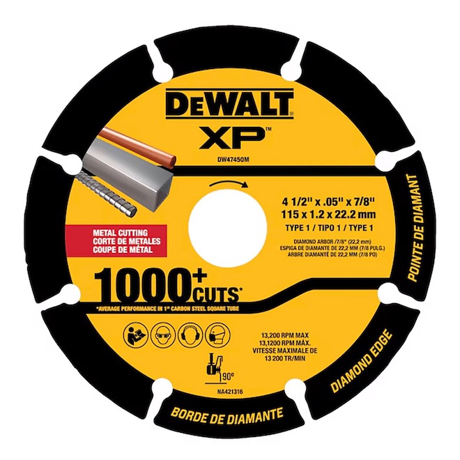 DEWALT XP Metal Diamond Blade for Angle Grinders - 4 1/2-in