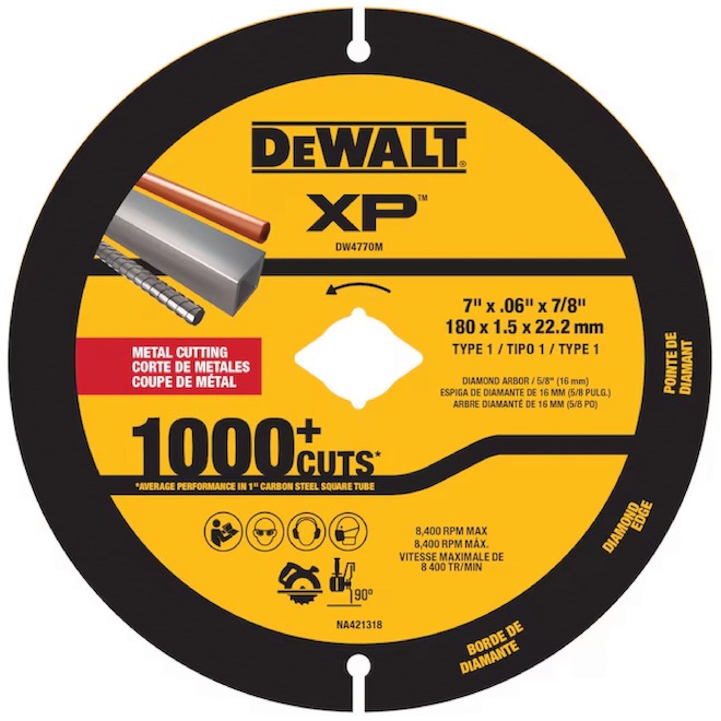 DEWALT XP Metal Diamond Blade for Angle Grinders and Circular Saws - 7-in