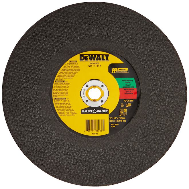 DEWALT High Performance Cutting Wheel for Circular Saws - 1/8 x 12-in