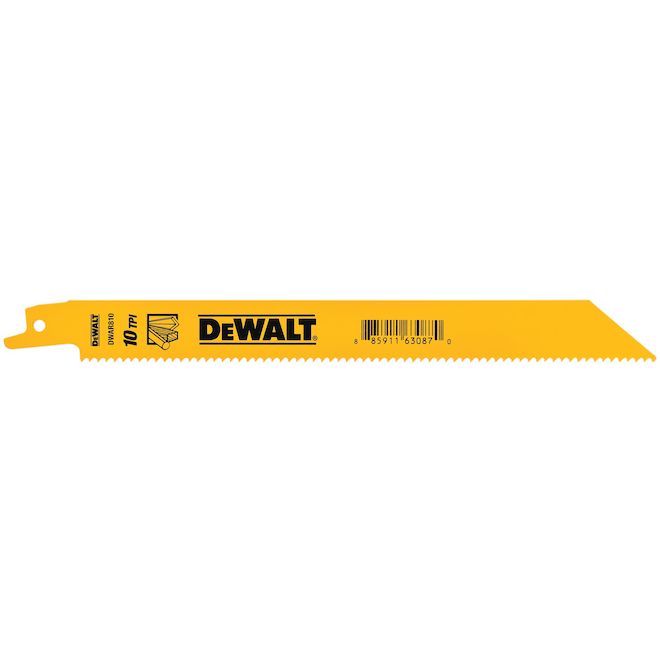 DEWALT Reciprocating Saw Blades 8-in Bi-Metal 10 Teeth - Pack of 5