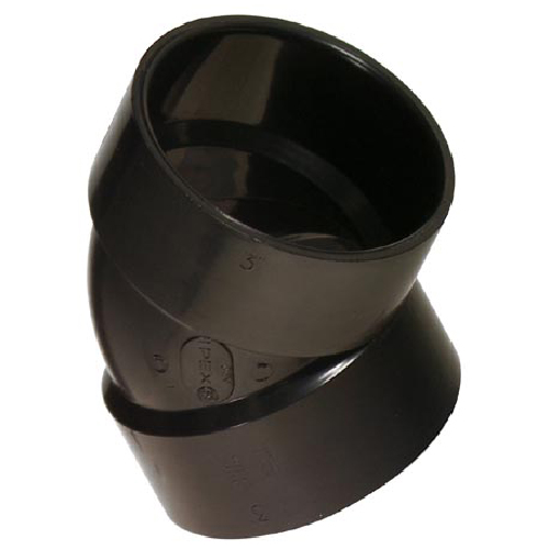 Ipex ABS Fitting Pipe Short Elbow - 45° Angle - Hub Connection - Black - 2-in dia