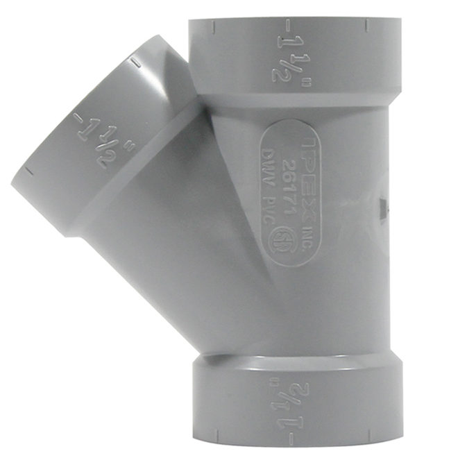IPEX System 15 45-degree Grey PVC DWV Wye with 1-1/2-in Diameter