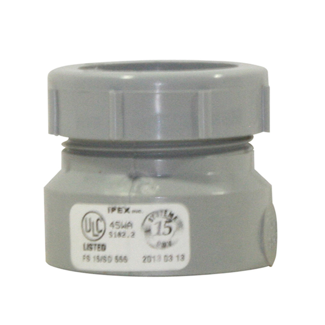 IPEX System 15 Grey PVC DWV Trap Adapter with 1-1/2-in Diameter
