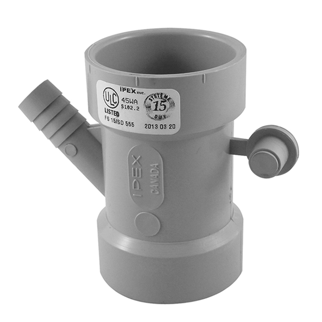 IPEX Grey PVC Dishwasher Wye - 1 1/2 x 1/2-in