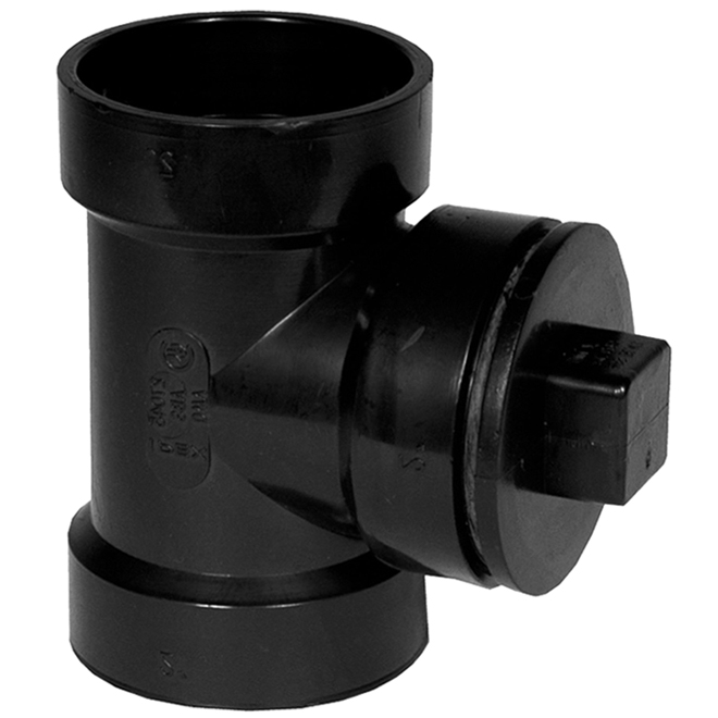 IPEX 3-in Black ABS Plastic Hub Cleanout Tee with Plug