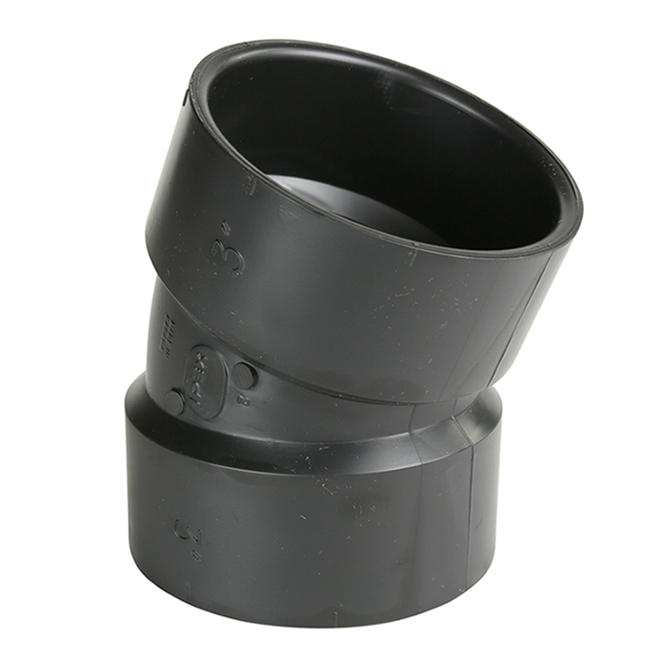 IPEX 3-in Black ABS 22.5° Short Turn Hub Elbow
