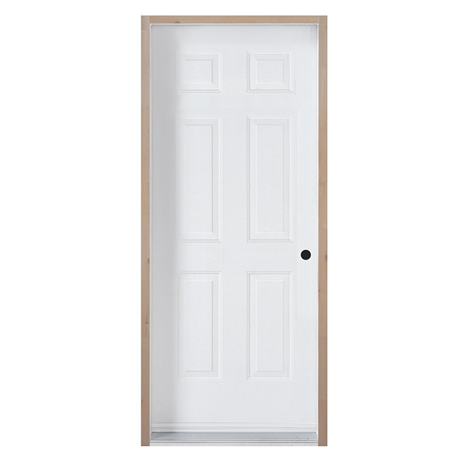 Portes A.R.D 34-in x 80-in. White Steel and Wood Prehung Shed Door Right-Hand Swing Aluminum Sill
