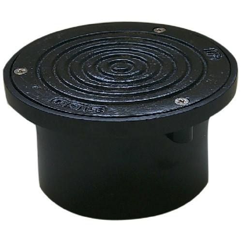 Aqua Dynamic ABS Utility Cleanout with Plate - Commercial Grade - Black - 3-in dia