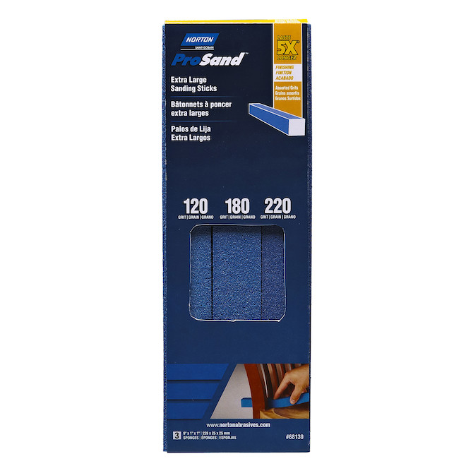 Norton ProSand 3-Pack 1-in x 9-in Multi-grade pack-Grit Commercial Sanding Sponge