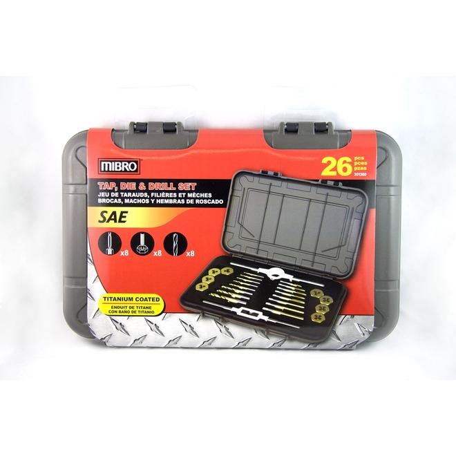 MIBRO 26-Piece Tap, Die and Drill Set