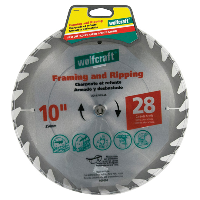 Wolfcraft Framing Circular Saw Blade - Carbide - 5700-RPM - 10-in dia