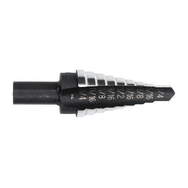 IRWIN Unibit Fractional Step Drill Bit - #1 1/4-in - Hex Shank - 13 Hole Sizes - Speed Point