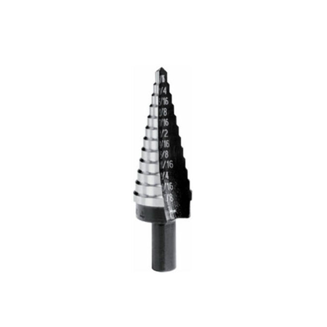 IRWIN Unibit Fractional Step Drill Bit - #4 3/8-in - Hex Shank - 12 Hole Sizes - Speed Point