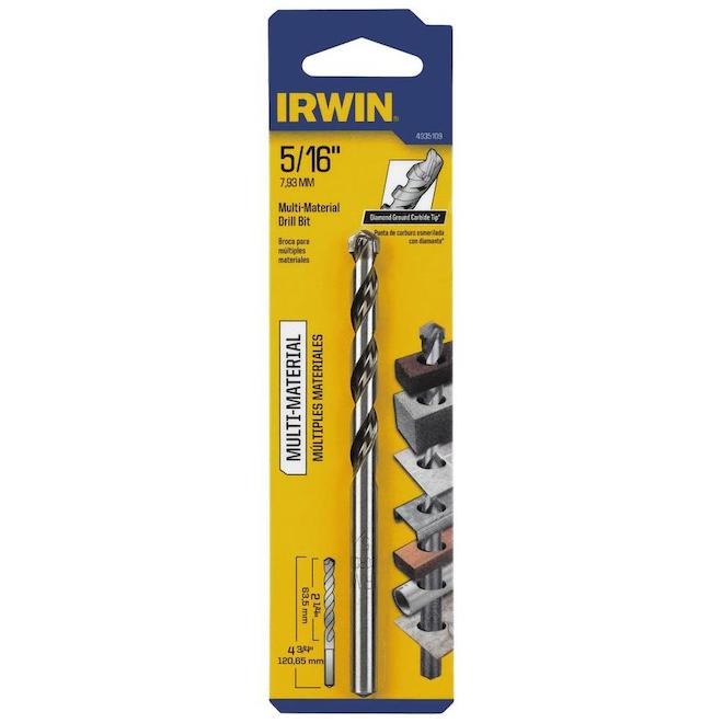 IRWIN 5/16-in x 4.5-in Carbide Round Rotary Drill Bit